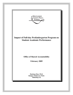 Study on the impact of full-day prekindergarten programs on student academic performance