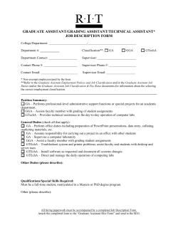 Graduate Assistant Job Description Form