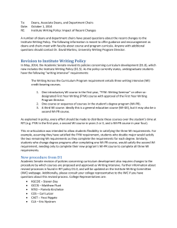 Institute Writing Policy: Impact of Recent Changes