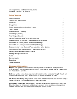 Naming and Endowment Guideline