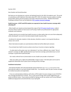 Summer 2015 Letter to Students and Parents