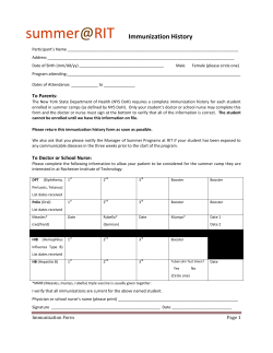 Immunization History Form