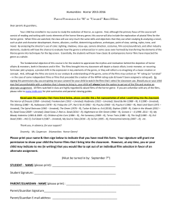 Horror Films - Parent Permission Form