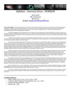 HORROR - Course Syllabus - 2015-2016