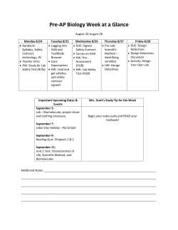 Bio Week 1 At-A-Glance