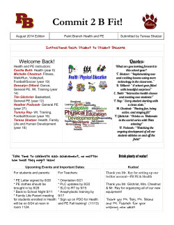 August Health and PE Newsletter