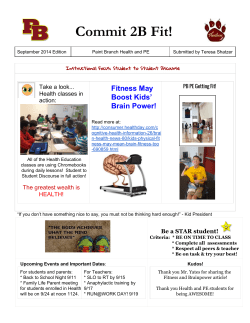 September Health PE Newsletter