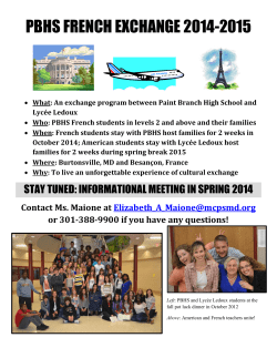 Click here for information about the 2014-2014 French Exchange Program!