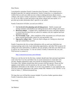 family connection parent letter