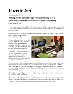 Gazette article about music program at Wheaton HS - Sept. 2008