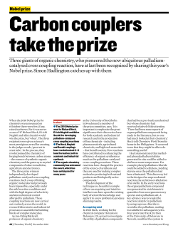 Nobel Prize: Carbon Couplers take the prize