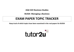 Download AQA GCE Business BUSS4 Topic Tracker
