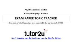 Download AQA GCE Business BUSS4 Topic Tracker