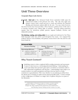 Advanced Unit 7.3 Overview