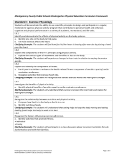 MCPS Kindergarten Physical Education Curriculum Framework