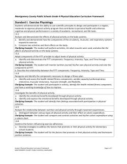 MCPS Grade 4 Physical Education Curriculum Framework