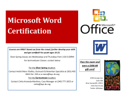 Microsoft Word Certification prgm flyer