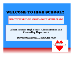 Ninth Grade Parent Meeting 2014-2015