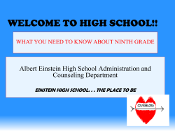 2015 Fall 9th Grade Parent Meeting