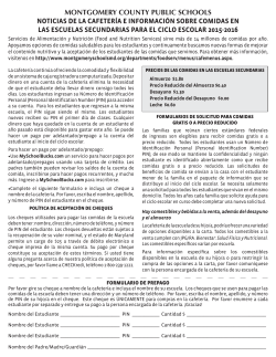 Cafeteria News 2015-2016 Spanish