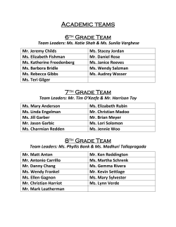 Academic Teams 2014-15