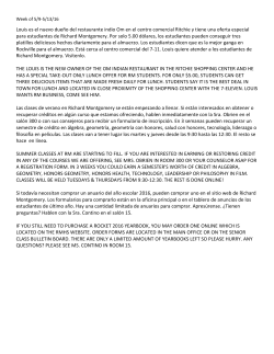 May 9-13, 2016 (English Spanish)