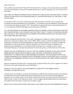 April 18-22, 2016 (English Spanish)