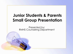 Junior Parent Meeting PowerPoint