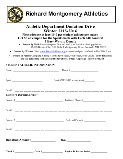 Athletic Department Winter Donation Drive&nbsp;2015-2016