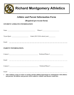 Athlete and Parent Information Form