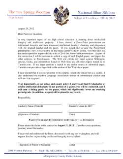 Academic Integrity Letter