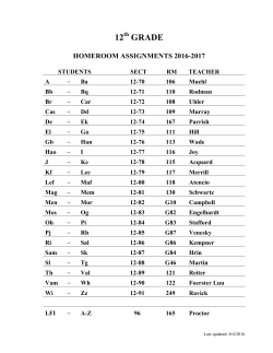Home Room Assignments