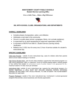 SSL Guidelinesfor School Sponsored Activities