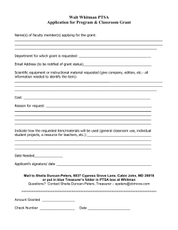 PTSA Program and Classroom Grant Application