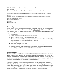 Life After Whitman May 2015 Parents Meeting