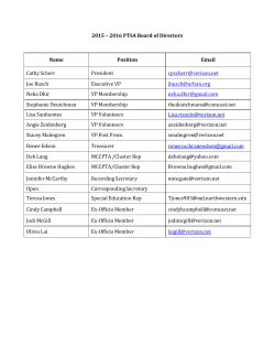 PTSA Board of Directors 2015-2016