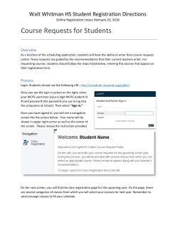 10th Grade Online Registration Directions
