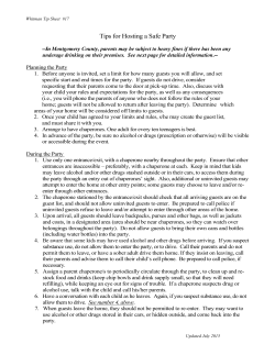 Hosting a Safe Party (Whitman Counseling Tip Sheet)