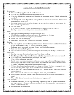 Keeping Youth SAFE: Tips for Home Parties