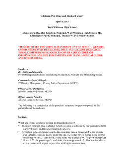 Q and A from Whitman_Pyle Drug and Alcohol Forum April 8 2014