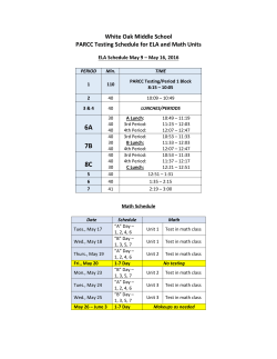 2016 parcc bell schedule