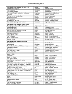 2015 Summer Booklist