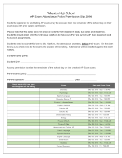Attendance permission slip