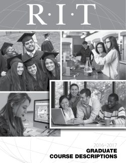 Graduate Course Descriptions