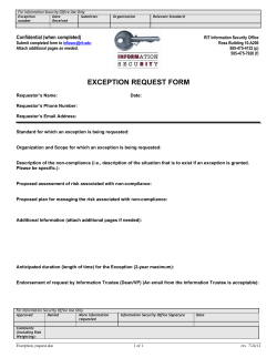 Information Security Exception Request Form
