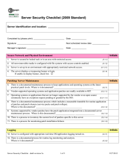 Server Security Checklist