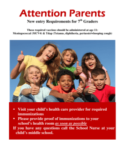 New entry Requirements for 7th Graders