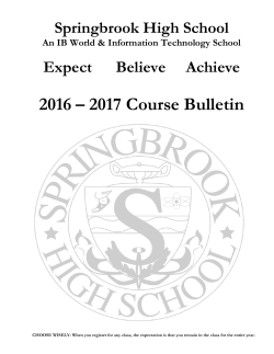2016-2017 Springbrook High School Course Bulletin
