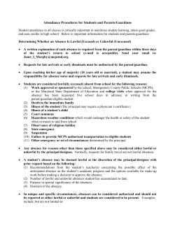 Attendance Procedures for Students and Parents/Guardians