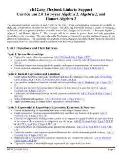 Alg2 Unit 1 Flexbook